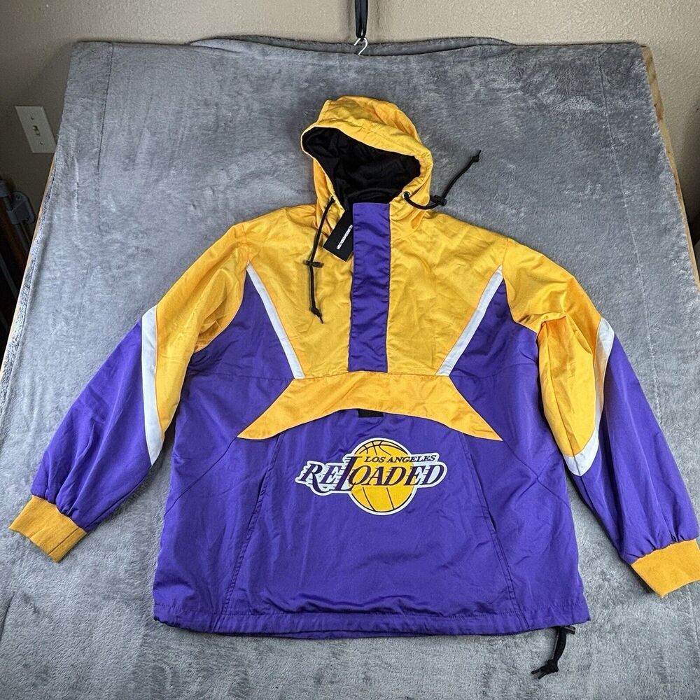 Los Angeles Reloaded Hoodie Mens L  1/4 Zip Pullover Windbreaker On Field Purple